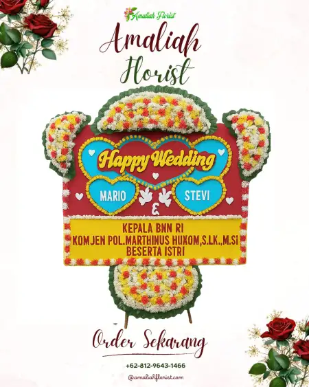 Papan Bunga Pernikahan sedong